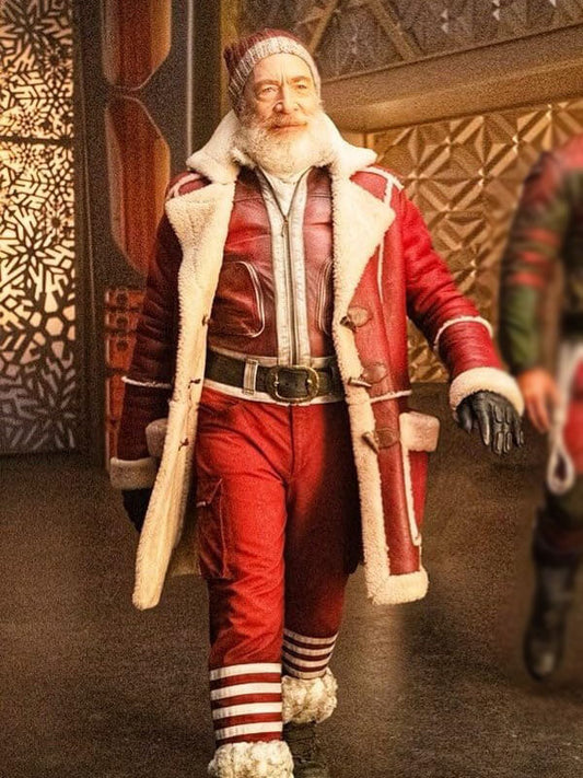 Santa Nick Red One Red Leather Coat