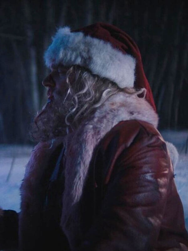 Santa Violent Night Red Leather Coat