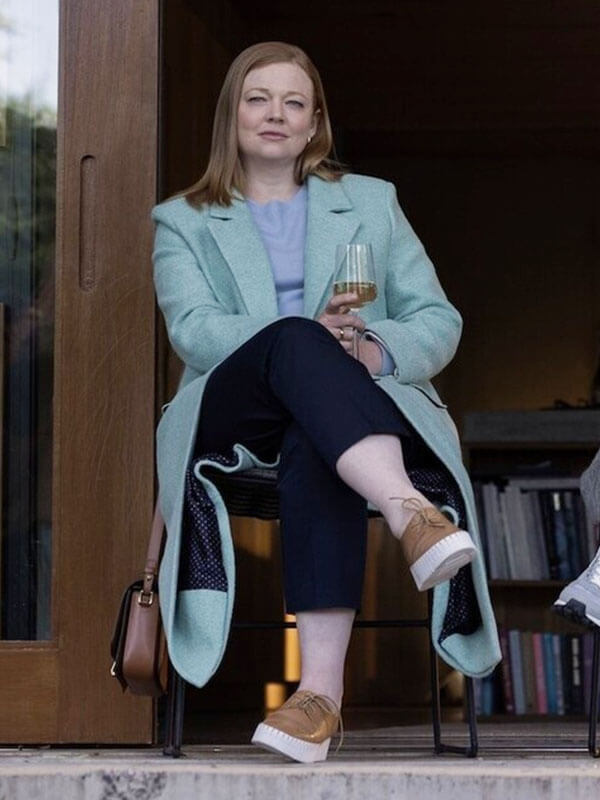 Sarah Snook All Her Fault Season 01 Cyan Wool Coat