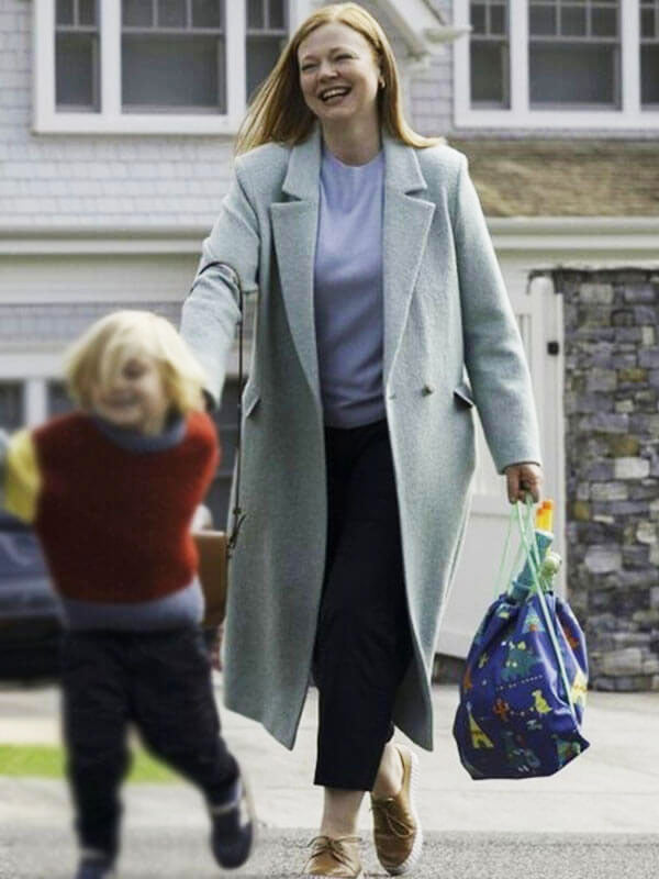 Sarah Snook All Her Fault Season 01 Cyan Wool Coat