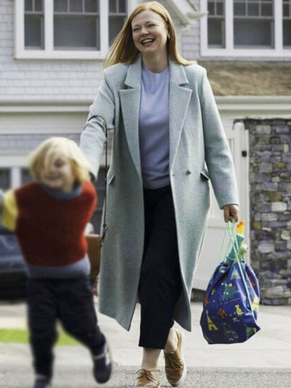 Sarah Snook All Her Fault Season 01 Cyan Wool Coat
