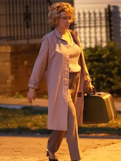 Scarlett Johanson Paper Tiger 2026 Pink Long Coat