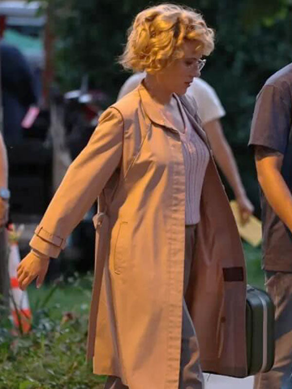 Scarlett Johanson Paper Tiger 2026 Pink Long Coat