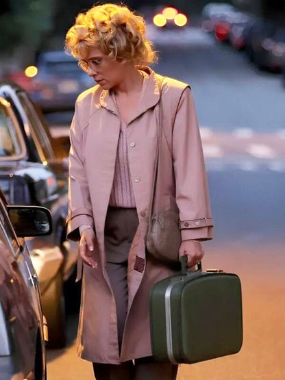 Scarlett Johanson Paper Tiger 2026 Pink Long Coat