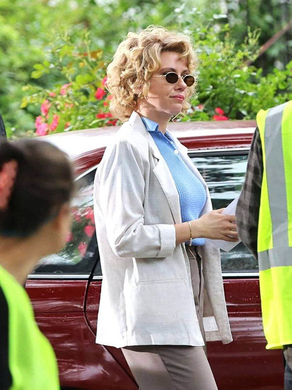 Scarlett Johansson Paper Tiger 2026 White Cotton Blazer