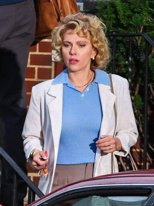 Scarlett Johansson Paper Tiger 2026 White Cotton Blazer