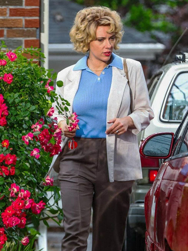 Scarlett Johansson Paper Tiger 2026 White Cotton Blazer