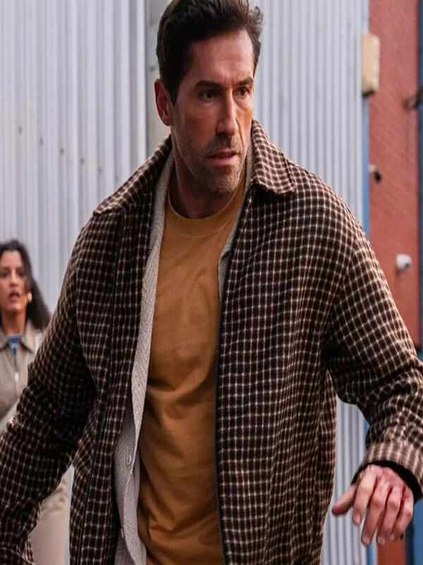Scott Adkins Reckless 2026  Plaid Brown Jacket