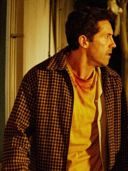 Scott Adkins Reckless 2026  Plaid Brown Jacket