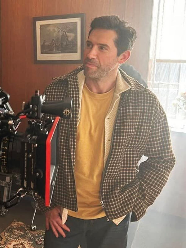 Scott Adkins Reckless 2026  Plaid Brown Jacket