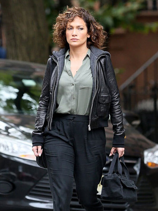 Shades of Blue 2016 Jennifer Lopez Black Leather Jacket