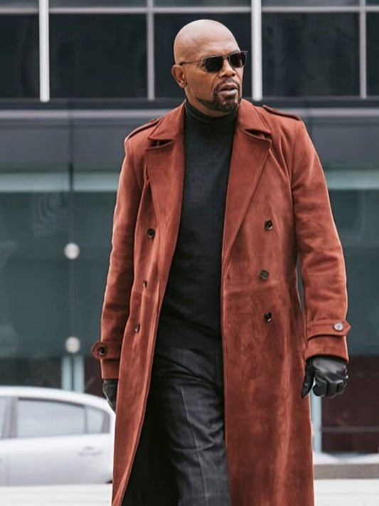 Shaft 2019 Samuel L. Jackson Red Leather Coat