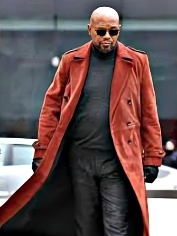 Shaft 2019 Samuel L. Jackson Red Leather Coat