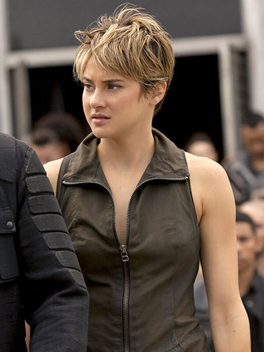 Shailene Woodley Insurgent 2015 Grey Leather Vest