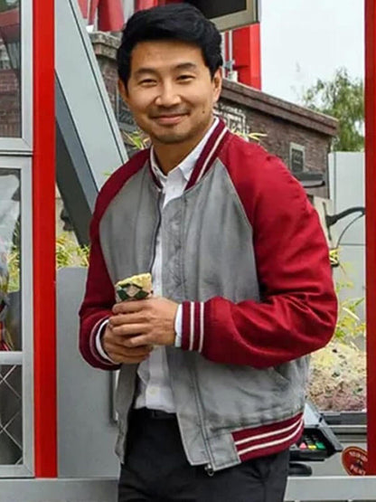 Shaun Shang Chi And The Legends Of The Ten Rings Grey & Red Varsity Jacket 