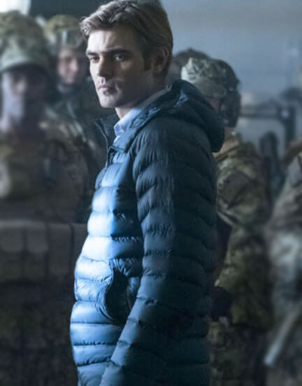 Siren 2020 Alex Roe Blue Puffer Jacket