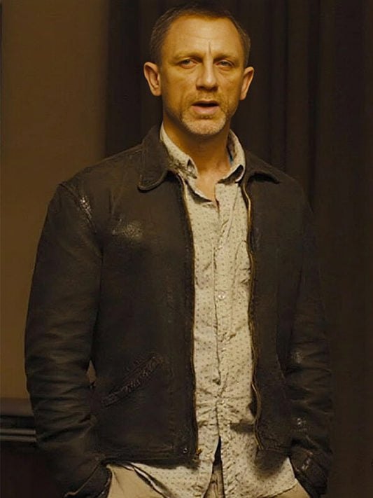 Skyfall 2012 Daniel Craig Brown Suede Leather Jacket