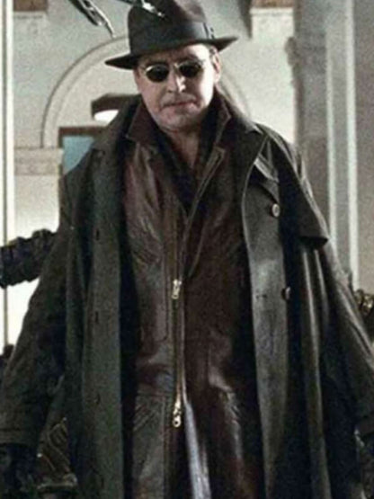 Spiderman No Way Home Alfred Molina Green Trench Wool Coat 