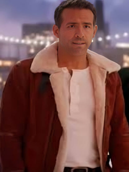  Spirited Ryan Reynold Red Suede Leather Jacket