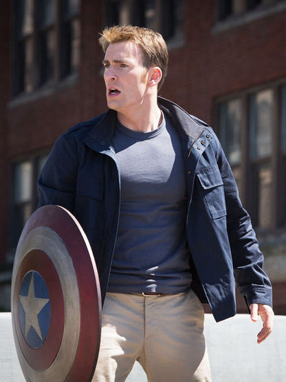 Steve Rogers Captain America The Winter Soldier Blue Cotton Jacket