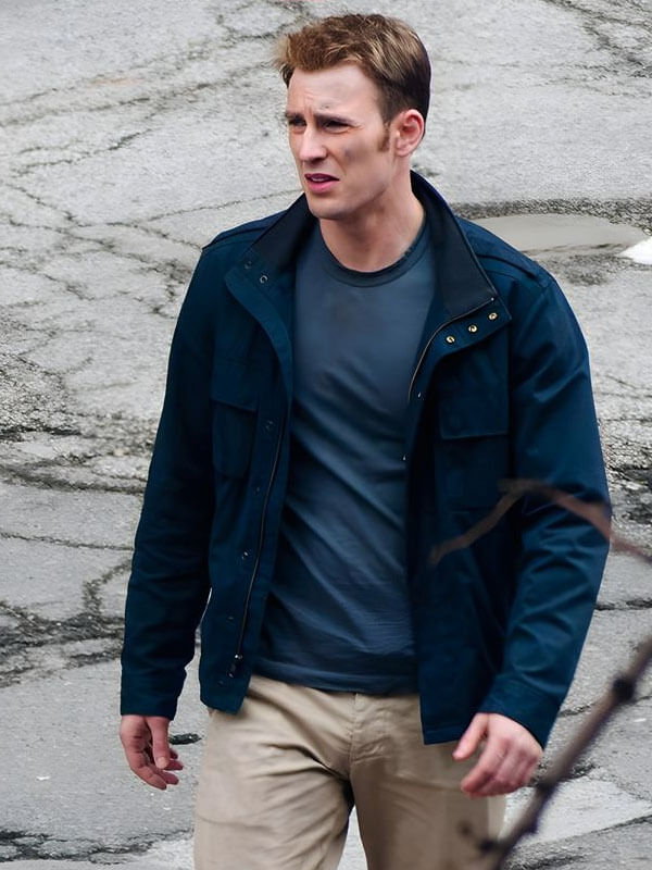 Steve Rogers Captain America The Winter Soldier Blue Cotton Jacket