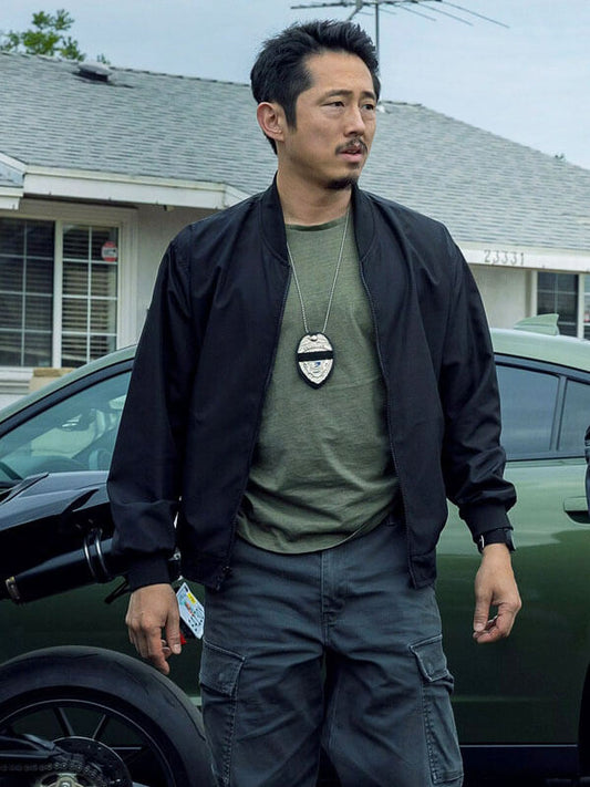 Steven Yuen The Rip Season 01 Black Bomber Jacket