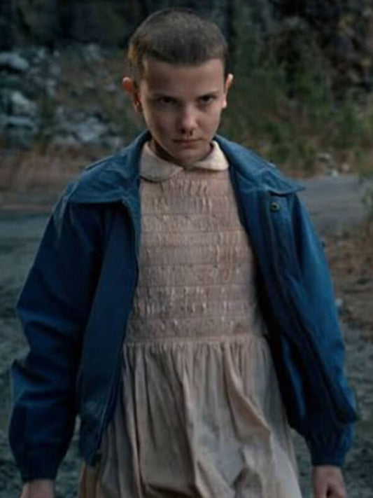  Stranger Things Millie Bobby Cotton Blue Jacket