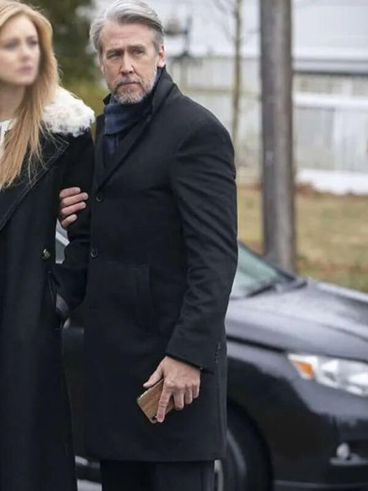 Succession 2018 Alan Ruck Black Wool Coat
