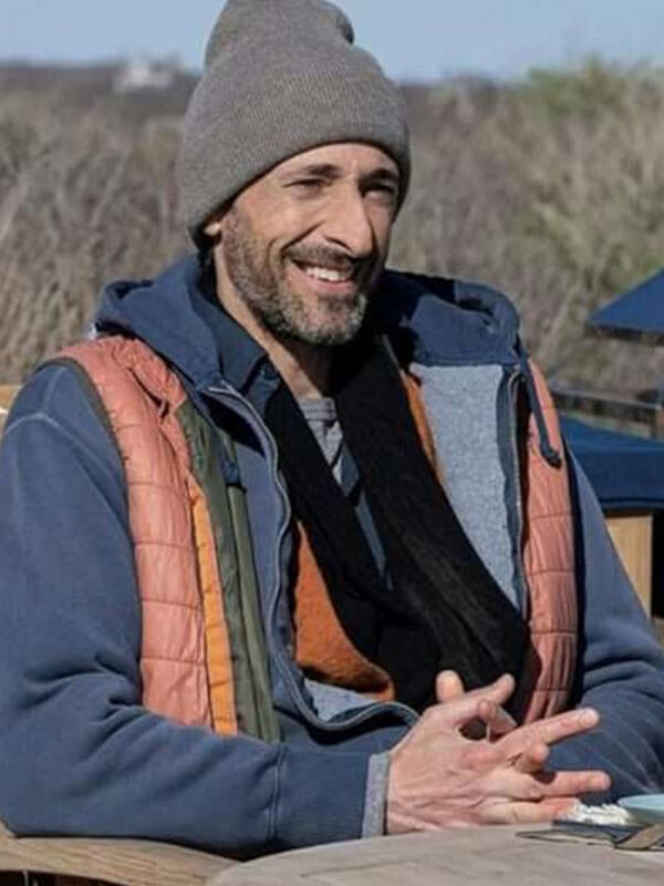 Succession 2018 S03 Josh Aaronson Orange Puffer Vest