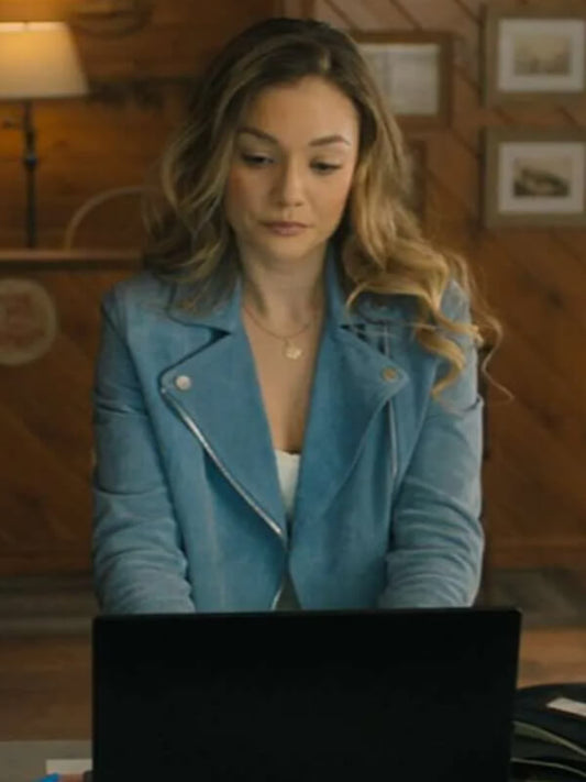 Sullivan’s Crossing S02 Amalia Williamson Blue Leather Jacket