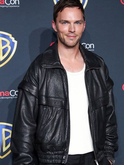  Superman 2025 Nicholas Hoult Black Leather Jacket