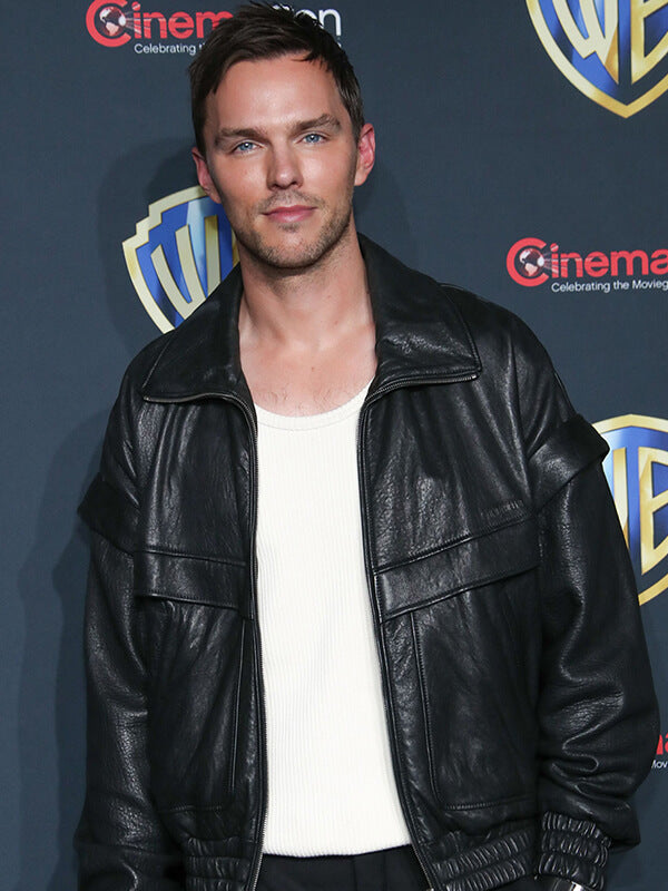  Superman 2025 Nicholas Hoult Black Leather Jacket