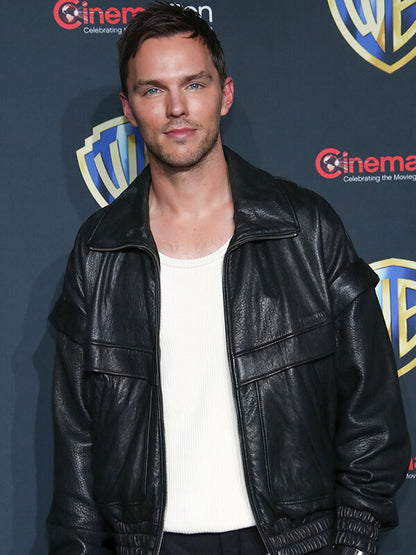  Superman 2025 Nicholas Hoult Black Leather Jacket