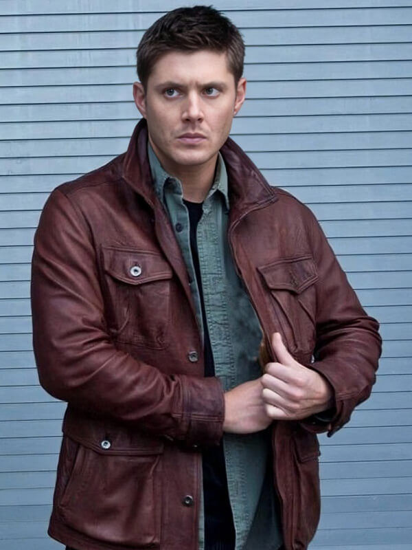 Supernatural Season 7 Jensen Ross Ackles Brown Leather Jacket