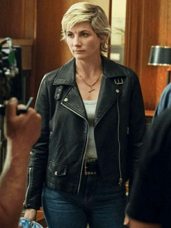 Susan McIntyre Toxic Town Season 01 Black Leather Biker Jacket