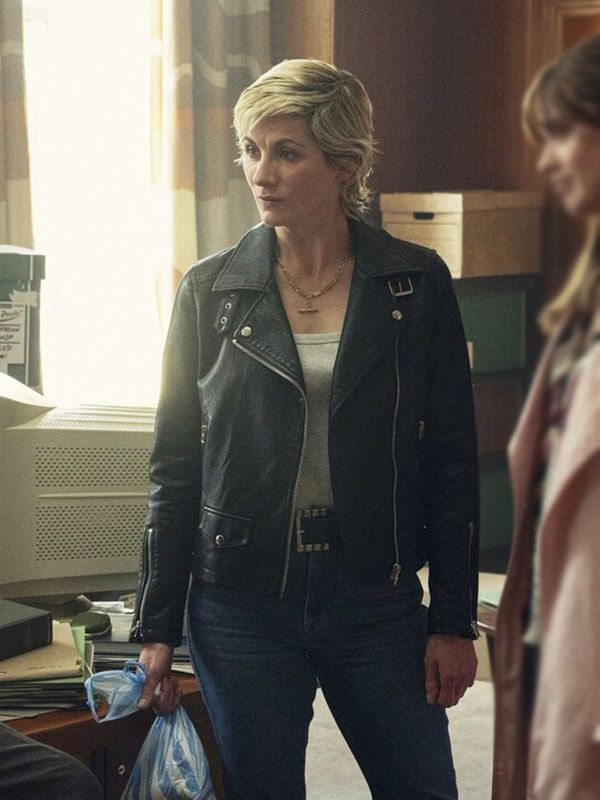 Susan McIntyre Toxic Town Season 01 Black Leather Biker Jacket