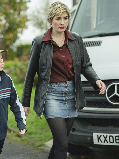 Susan McIntyre Toxic Town Season 01 Black Leather Jacket