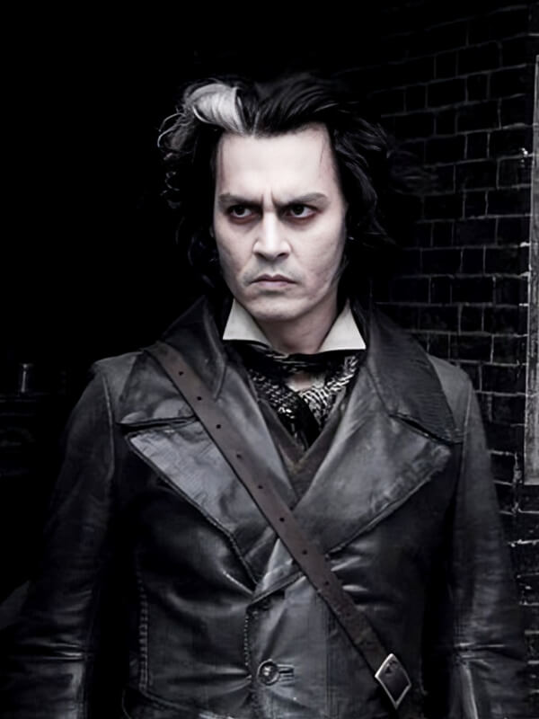  Sweeney Todd 2007 Johnny Depp Black Leather Coat