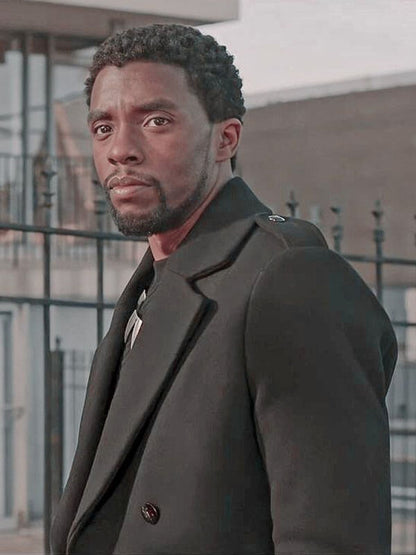 T Challa Black Panther Black Wool Trench Coat
