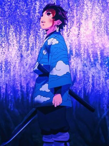 Tanjiro Kamado Demon Slayer Season 1 Blue Coat.