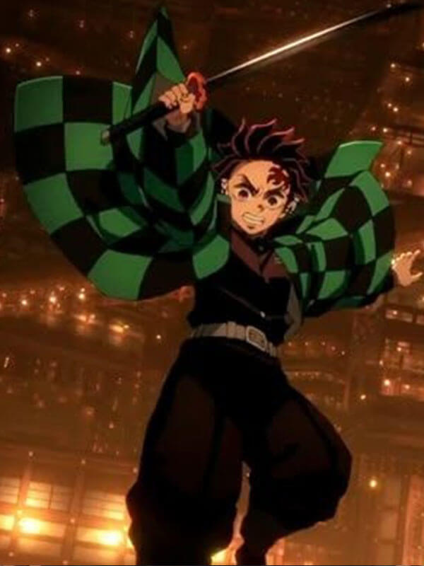 Tanjiro Kamado Demon Slayer Season 1 Green Checker Coat.