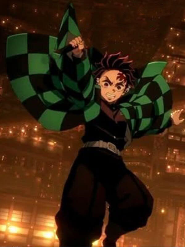 Tanjiro Kamado Demon Slayer Season 1 Green Checker Coat