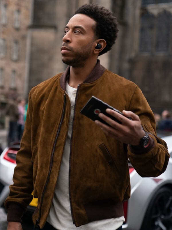 Tej Parker Fast & Furious 9 Brown Suede Bomber Jacket