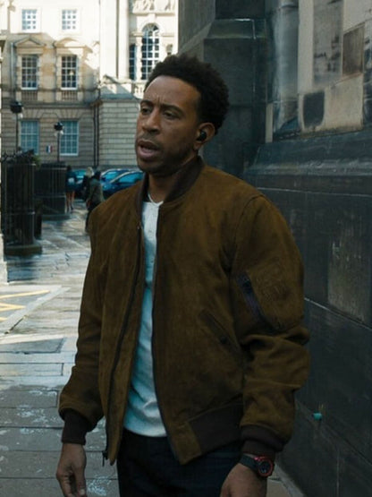 Tej Parker Fast & Furious 9 Brown Suede Bomber Jacket