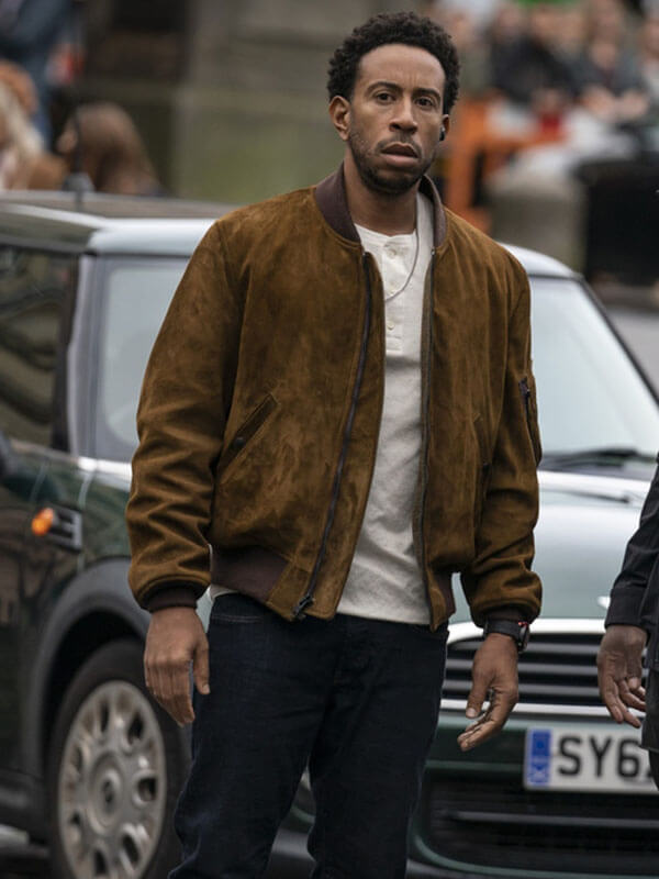 Tej Parker Fast & Furious 9 Brown Suede Bomber Jacket