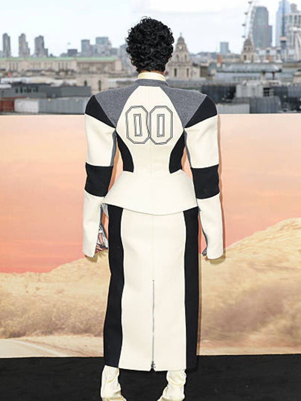 Tenaya Taylor One Battle After Another Premier Cream & Black Leather Coat