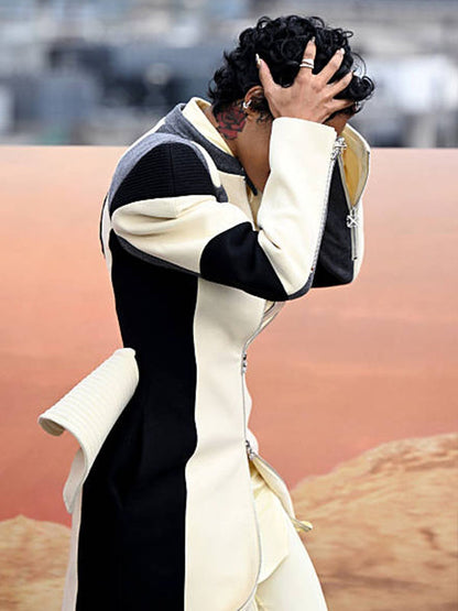 Tenaya Taylor One Battle After Another Premier Cream & Black Leather Coat