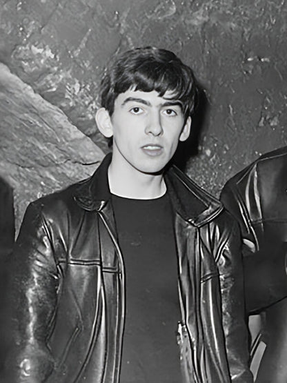 The Beatles George Harrison Black Leather Jacket
