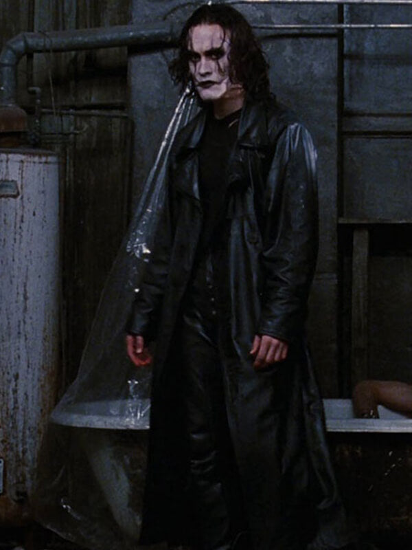 The Crow 2024 Brandon Lee Black Leather Coat 