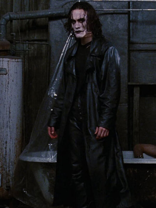 The Crow 2024 Brandon Lee Black Leather Coat 